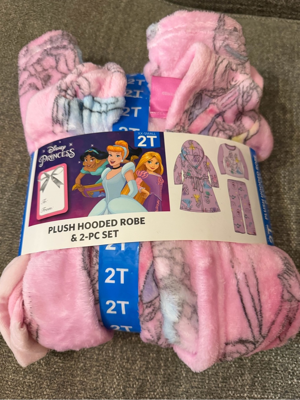 Disney Princess Plush Hooded Robe & 2-Piece Pajama Set - Pink
